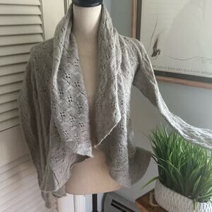 ITALCA ITALY Sweater Womens *Small Gray Open Cardigan Wool Blend Bohemian